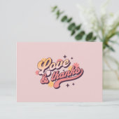 レトロラブと感謝していグルーヴィ文字ベビーシャワー サンキューカード (スタンド正面)