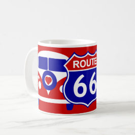 レトロラブアンドピースキャンパーファンライフ コーヒーマグカップ