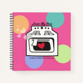 レトロラブオーブンパーソナル料理本レシピ手帳 ノートブック (正面)