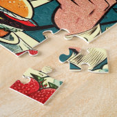 レトロラブカップル漫画 ジグソーパズル (側面)