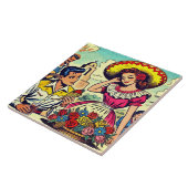 レトロラブカップル漫画 タイル (側面)