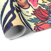 レトロラブカップル漫画 ラッピングペーパー (ロールコーナー)