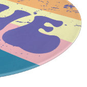 レトロラブタイポグラフィオンヴィンテージサンセットストライプズ カッティングボード (角)