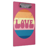 レトロラブタイポグラフィオンヴィンテージサンセットストライプズ クリップボード (右)