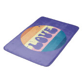 レトロラブタイポグラフィオンヴィンテージサンセットストライプズ バスマット (アングル)