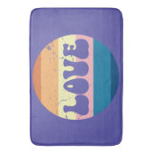 レトロラブタイポグラフィオンヴィンテージサンセットストライプズ バスマット (正面縦)