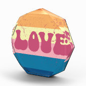 レトロラブタイポグラフィオンヴィンテージサンセットストライプズ フォトブロック (右)