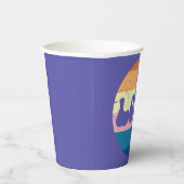 レトロラブタイポグラフィオンヴィンテージサンセットストライプズ 紙コップ (右)