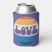 レトロラブタイポグラフィオンヴィンテージサンセットストライプズ 缶クーラー (缶裏面)