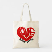 レトロラブハートニューヨークシティネームタイポグラフィ トートバッグ (裏面)