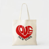 レトロラブハートニューヨークシティネームタイポグラフィ トートバッグ (正面)