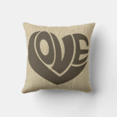 レトロラブハート文字タイポグラフィ クッション (裏面)