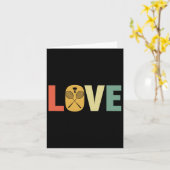 レトロラブバドミントンラケット&;シャトル カード (黄色い花)