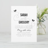 レトロラブバーズ結婚式招待状 招待状 (スタンド正面)