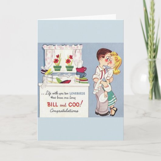 レトロラブバード記念グリーティングカード カード (正面)