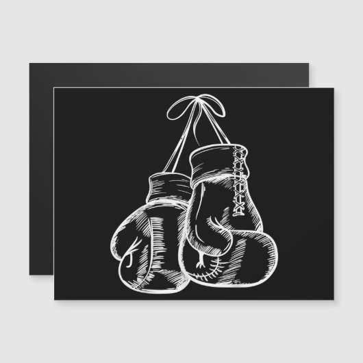 レトロラブホワイトボクシンググローブギフトボクサーギフト (正面/裏面)