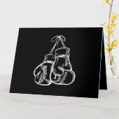 レトロラブホワイトボクシンググローブギフトボクサーギフト カード (黄色い花)