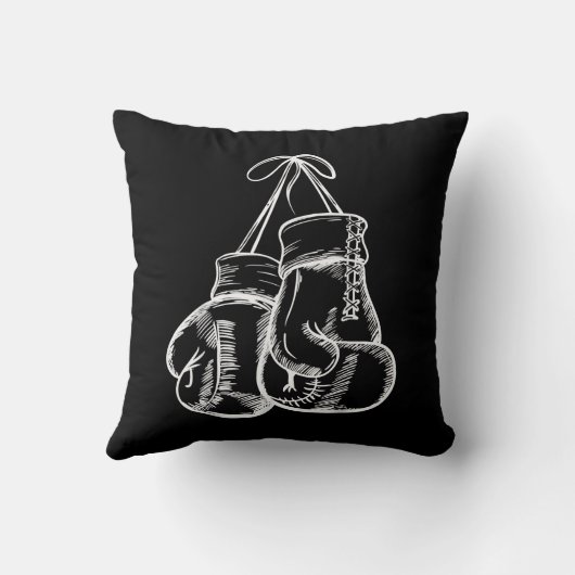 レトロラブホワイトボクシンググローブギフトボクサーギフト クッション (裏面)