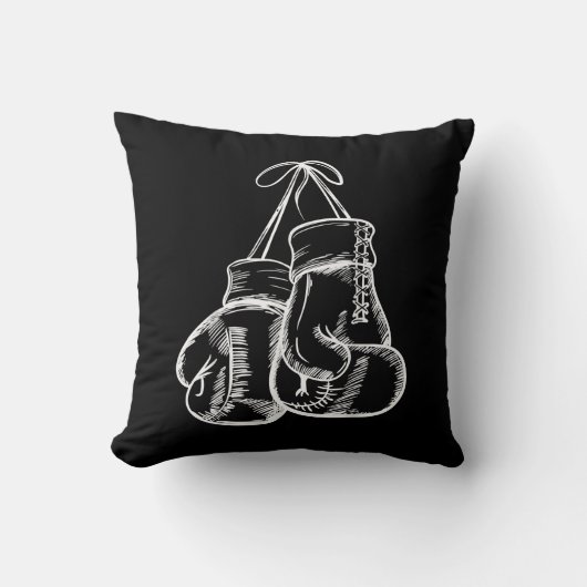 レトロラブホワイトボクシンググローブギフトボクサーギフト クッション (正面)