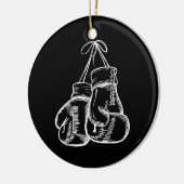 レトロラブホワイトボクシンググローブギフトボクサーギフト セラミックオーナメント (左)