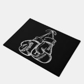 レトロラブホワイトボクシンググローブギフトボクサーギフト ドアマット (アングル)