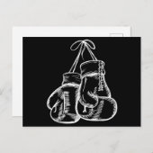 レトロラブホワイトボクシンググローブギフトボクサーギフト ポストカード (正面/裏面)