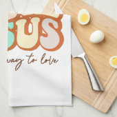 レトロラブライクイエス キッチンタオル (四つ折り)