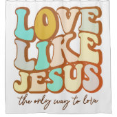 レトロラブライクイエス シャワーカーテン (正面)