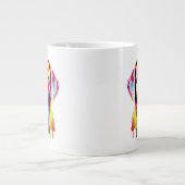 レトロラブラドールリトリエポップ・アートのーバーアカラフルートドッグ ジャンボコーヒーマグカップ (正面)