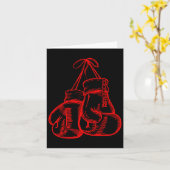 レトロラブレッドボクシンググローブギフトボクサーギフト カード (黄色い花)