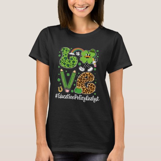 レトロラブ教育政策アナリストSt Patrick s D Tシャツ (正面)