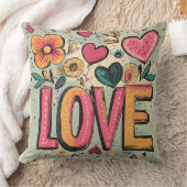 レトロラブ開花 クッション (ブランケット)