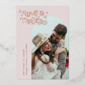 レトロラブ&スター感謝していズフォイル招待状 箔招待状 (正面)