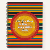 レトロラブ&信仰ノートブパーソナライズされたック ノートブック (正面)