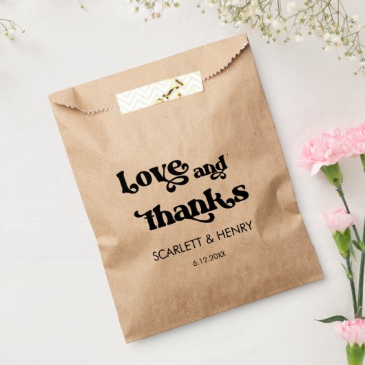 レトロラブ&感謝してい結婚式の引き出物 フェイバーバッグ (封をした状態)