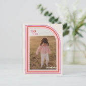 レトロラブXOXOバレンタインデー写真はがき シーズンポストカード (スタンド正面)