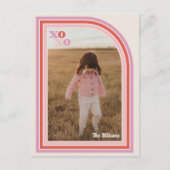 レトロラブXOXOバレンタインデー写真はがき シーズンポストカード (正面)