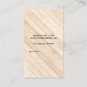 レトロラベル理容師ブレードおよびヒゲ木材パネル 名刺 (裏面)