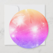 レトロラベンダーディスコボールウェディング日付を保存 招待状 (裏面)