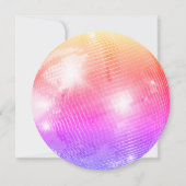 レトロラベンダーピンクオレンジディスコ結婚ボール 招待状 (裏面)
