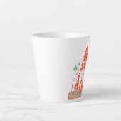 レトロラマアルパカクリスマス動物キャラクター カフェラテマグ (正面)