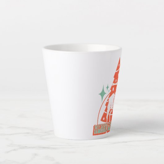 レトロラマアルパカクリスマス動物キャラクター カフェラテマグ (正面)