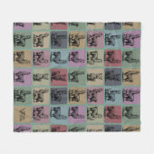 レトロラマブランケットコージーアルパカギフト動物 フリースブランケット (正面(横))