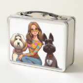 レトロランチボックス – ヴィンテージスタイル、毎日のおもしろい!🎒✨ メタルランチボックス (裏面)