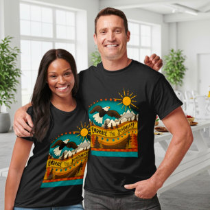 レトロランドスケープジャーニー引用文イーグルカラフル Tシャツ