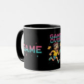 レトロランナー "ゲームオーバー" ピクセルアートデザイン マグ (正面左)