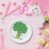 レトロランニングズブロッコリー ペーパープレート (パーティー)