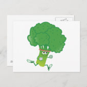 レトロランニングブロッコリー ポストカード (正面/裏面)