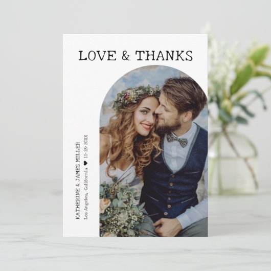 レトロラヴ感謝していとホワイトアーチ2写真結婚の サンキューカード (スタンド正面)