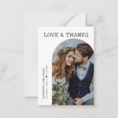 レトロラヴ感謝していと白アーチ2枚の写真結婚s ノートカード (正面)